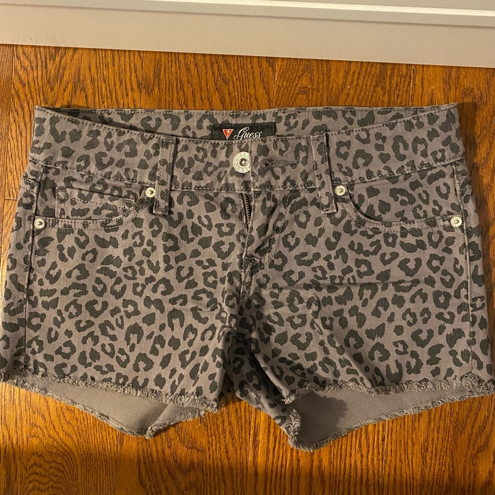 GUESS cheetah shorts size 27